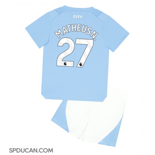 Dječji Nogometni Dres Manchester City Matheus Nunes #27 Domaci 2023-24 Kratak Rukav (+ Kratke hlače)